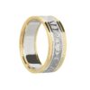 Ladies Original "Mo Anam Cara" Wedding Band White with Yellow Rails