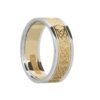 Ladies Lovers Knot Wedding Band Yellow with White Rails