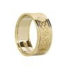 Gents Lovers Knot Wedding Band Yellow Gold with Yellow Rails