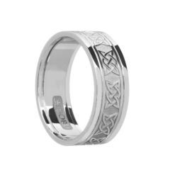 Ladies Lovers Knot Wedding Band White with White Rails