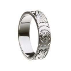 Wide White Gold Celtic Warrior Wedding Ring