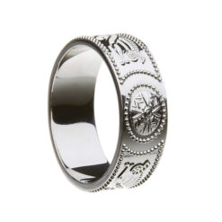 Extra Wide White Gold Celtic Warrior Wedding Ring