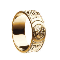 Extra Wide Yellow Gold Celtic Warrior Wedding Ring