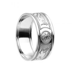 Wide With Rails White Gold White Rails Celtic Warrior Wedding Ring