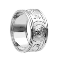 Extra Wide With Rails White Gold White Rails Celtic Warrior Wedding Ring
