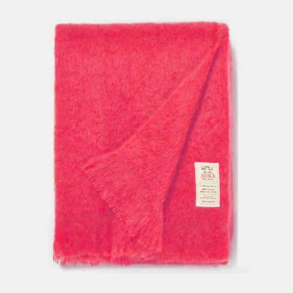 Coral Mohair Throw