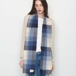 Denim Colored Merino Woven Wool Scarf