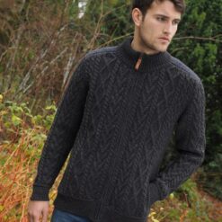 Zip Up With Tweed Trim For Gents