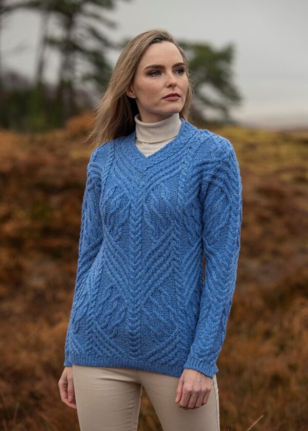 Wedgewood Blue V Neck Sweater