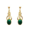 Malachite and gold vermeil celtic drop earrings