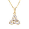 gold vermeil Trinity knot necklace with cubic zirconia stones