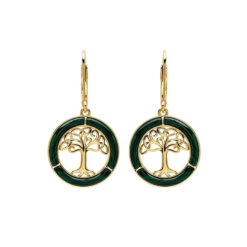 Malachite Tree of Life Earrings