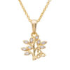 Tree of Life Necklace with Diamonds and Trinity Knot Irish Gold Vermeil