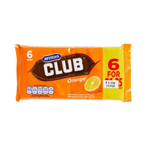 McVities Club Orange Chocolate 6 Pack 132g