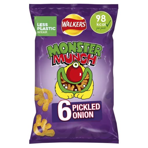 Walkers Monster Munch Pickled Onion Crisps 6 Pack - Image 2