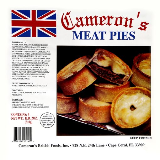 Cameron's Meat Pie 4 Pack 510g