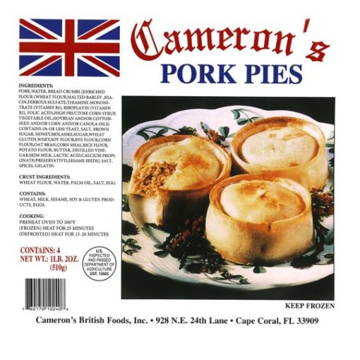 Cameron's Pork Pie 4 Pack 510g