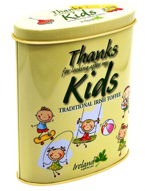 Tin of "Thanks For Looking After My Kids" Irish Toffee