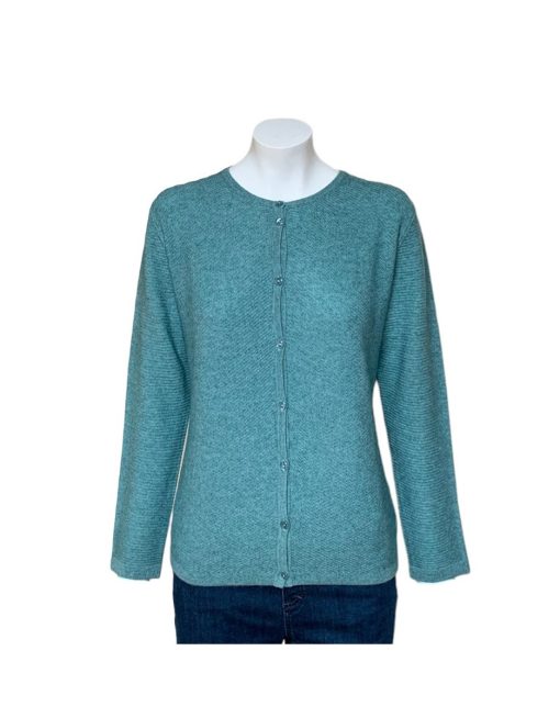 Castle Knitwear Ladies Round Neck Wool Cashmere Lumber Cardigan, Loch Levin - Image 2
