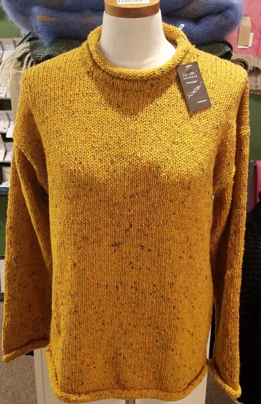 Roll Neck Tunic by Rossan Knitwear, Yellow - Image 2