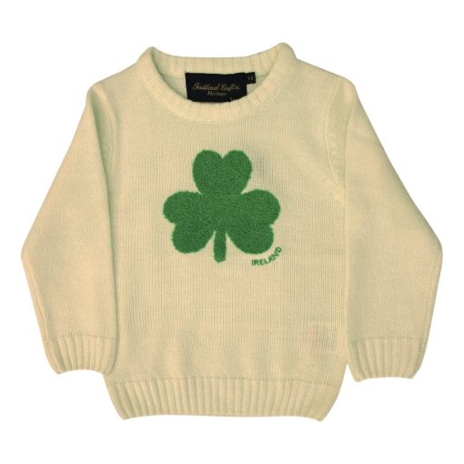 Cream Knit Emerald Shamrock Kids Jumper