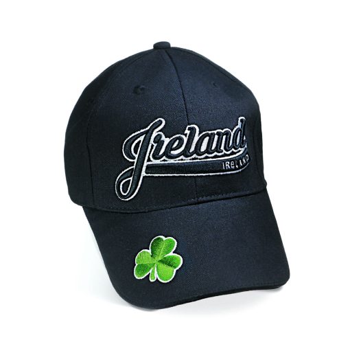 Shamrock On Peak Baseball Cap, Black