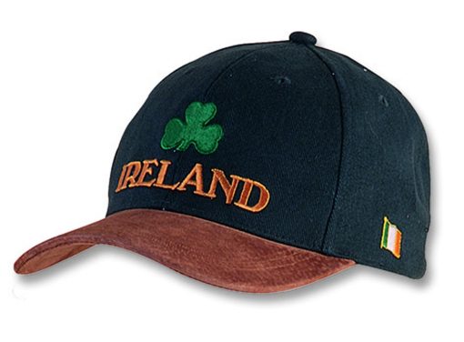 Green Hat with Suede Peak