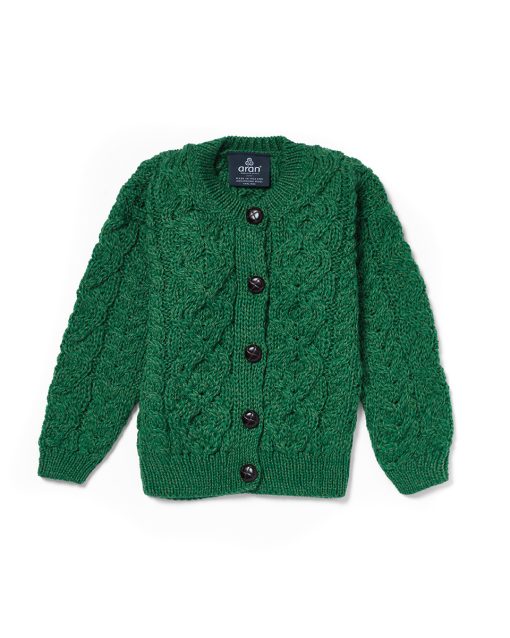 Aran Woollen Mills Children's Trellis Lumber Cardigan, 257 - Image 2