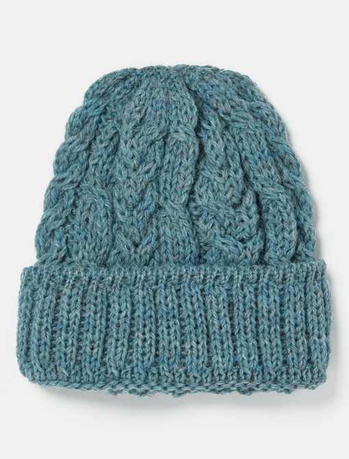 Aran Heritage Cable Wool Hat, Summer Storm