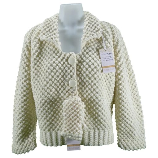 Handknit Vintage Blackberry Stitch Jacket, Bainin Aran