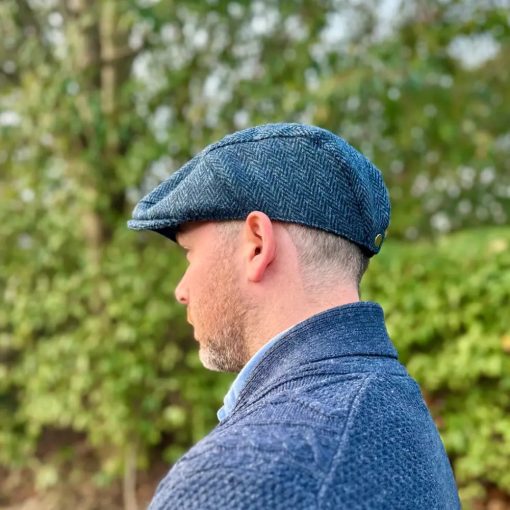 Maccessori Harris Tweed Men's Flat Cap, Blue - Image 4