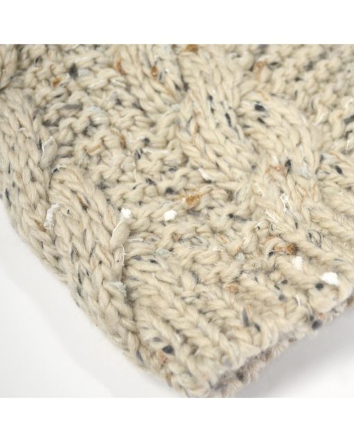 Patrick Francis Speckled Wool Kids Bobble Hat, Oatmeal - Image 3