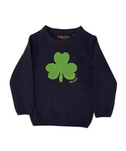 Navy Knit Emerald Shamrock Kids Jumper