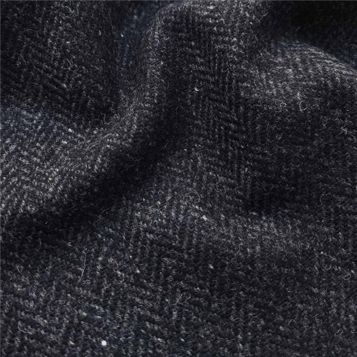 Hanna Hat Touring Cap Magee Black Herringbone Flecked Donegal Tweed