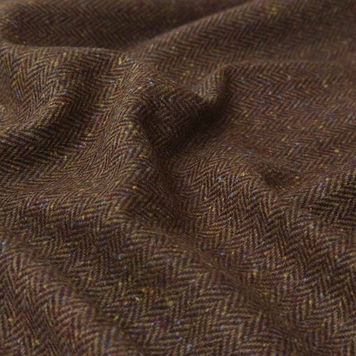 Hanna Hat Touring Cap Magee Eske Brown Herringbone Flecked Donegal Tweed