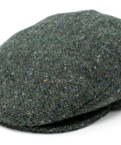 Hanna Tweed Vintage Snap Cap, Dark Green