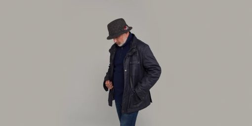 Hanna Hats Harris Tweed Irish Walking Hat, Black/Charcoal - Image 3