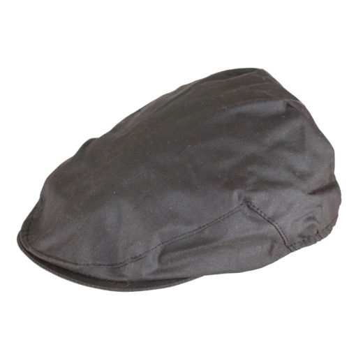 Oxford Blue Wax Flat Cap - BROWN