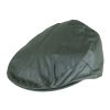 Oxford Blue Wax Flat Cap - GREEN