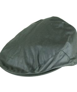 Oxford Blue Wax Flat Cap - GREEN