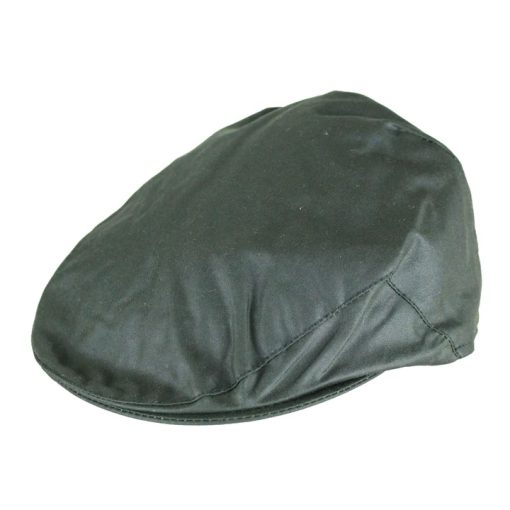 Oxford Blue Wax Flat Cap - GREEN