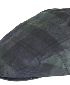 Oxford Blue Tartan Wax Flat Cap - BLACKWATCH