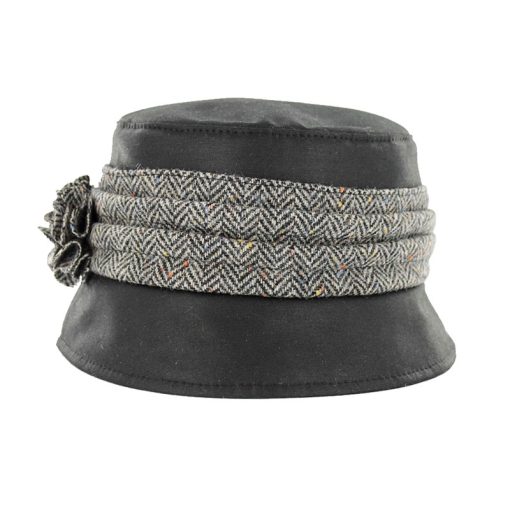 Mucros Weavers Women's Irish Flapper Hat, Blue Tweed