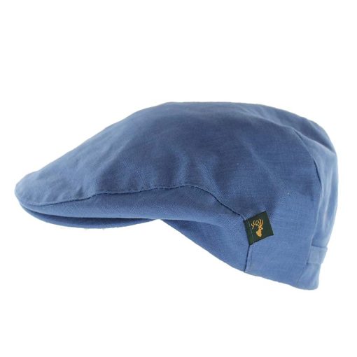 Mucros Weavers Irish Linen Flat Cap, Light Blue