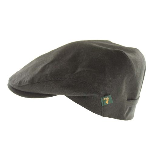 Mucros Weavers Irish Linen Flat Cap, Black - Image 2