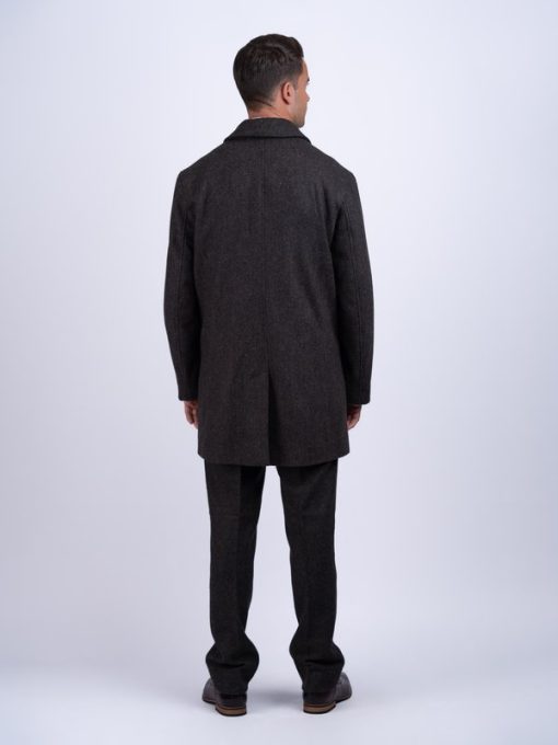 Mens Dublin City Coat, Brown Hopsack - Image 3