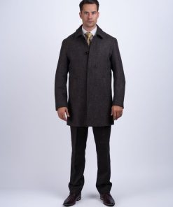 Mens Dublin City Coat, Brown Hopsack