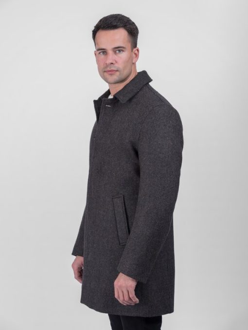 Mens Dublin City Coat, Brown Hopsack - Image 4