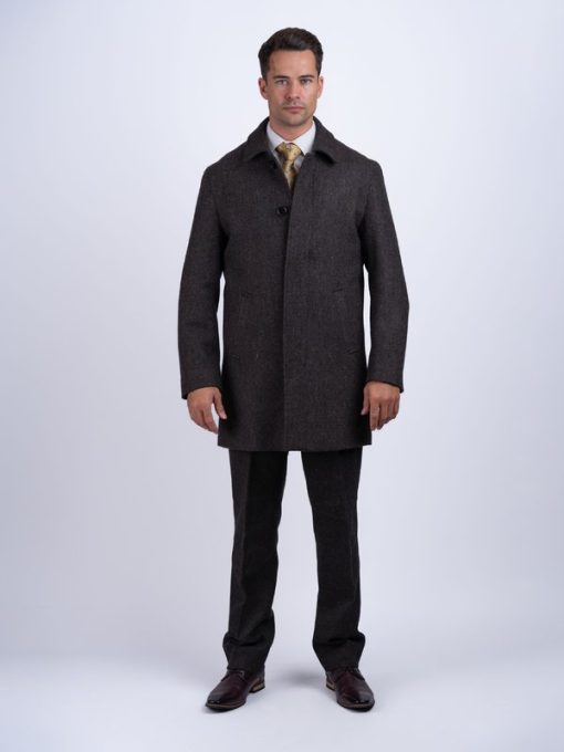 Mens Dublin City Coat, Brown Hopsack
