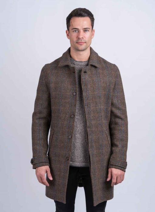 Mens Tweed Black with Grey Check Pattern Waistcoat - Image 2